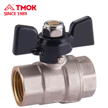 Butterfly handle internal thread Nickel plating brass ball valve